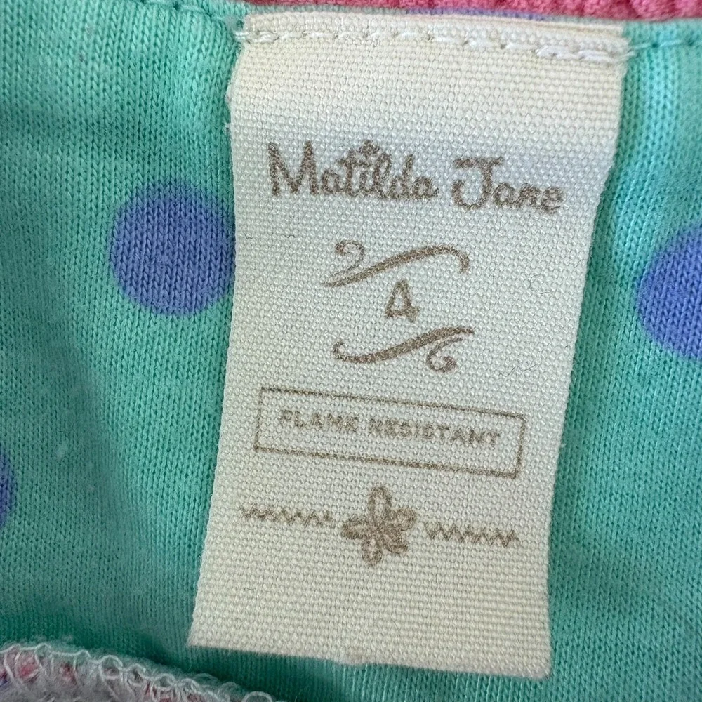 Matilda Jane Girls Multicolor Swan Print Floral Ruffle Tunic Top Size 4